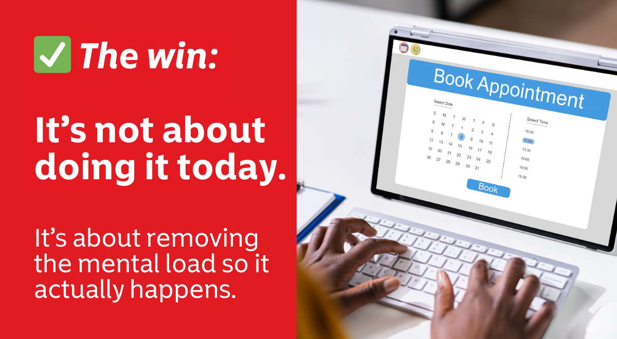 A woman checks her calendar to schedule her health check-ups.