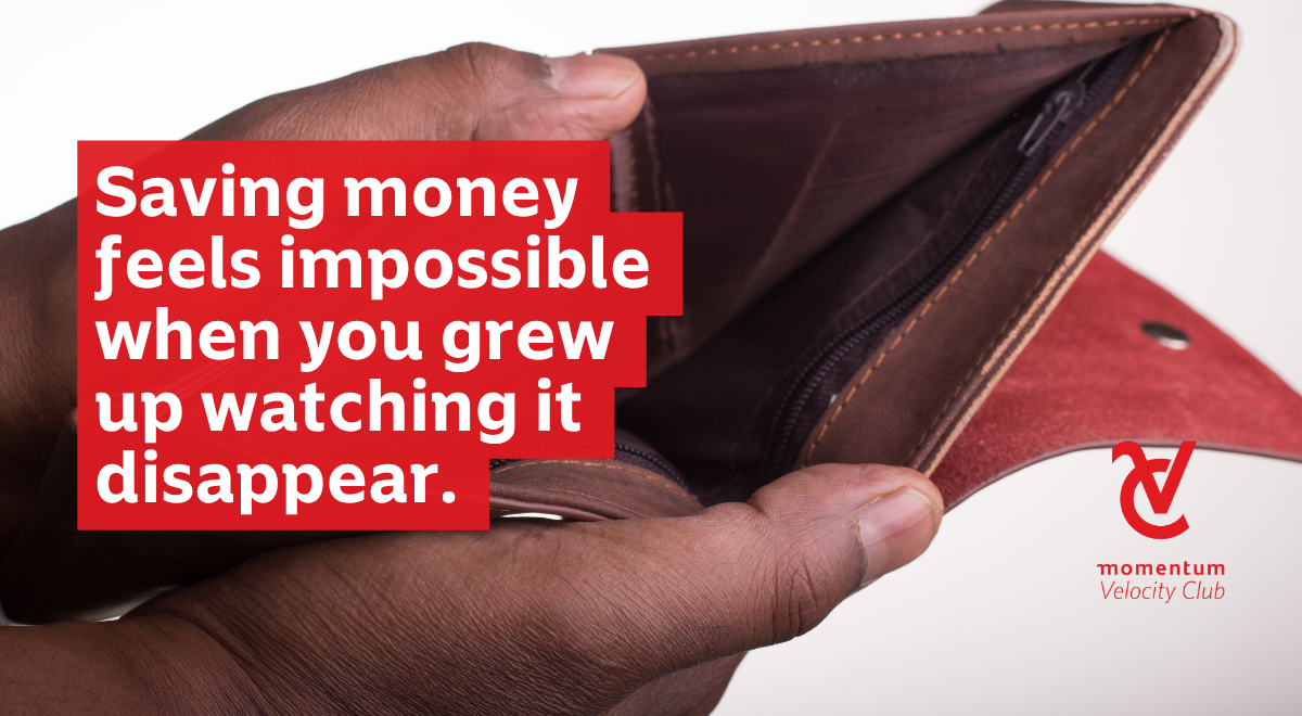 A man holds an empty money wallet. He feels like it’s impossible to save his money.
